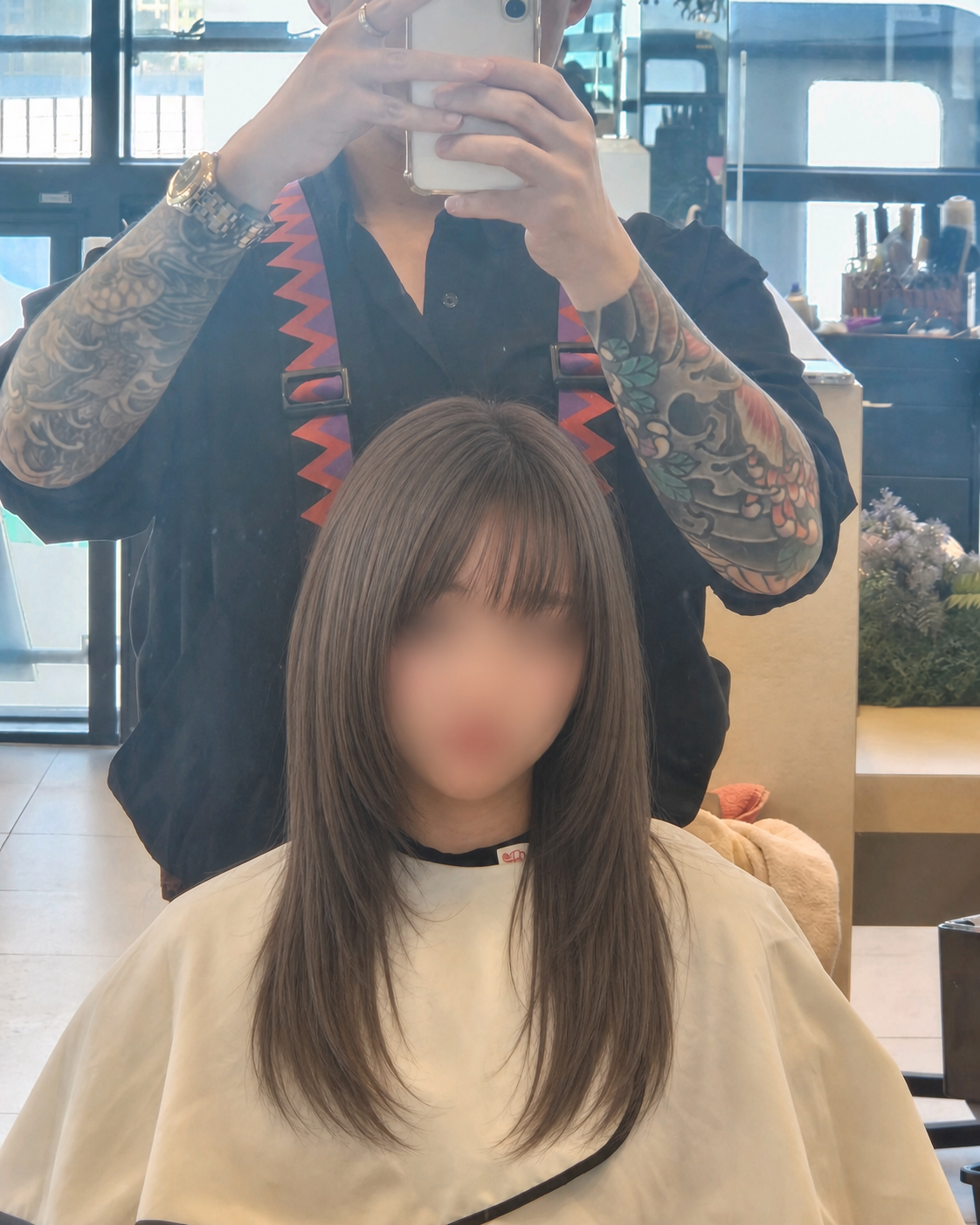 양주옥정미용실 탈색없는 베이비브라운 염색 태건본부장