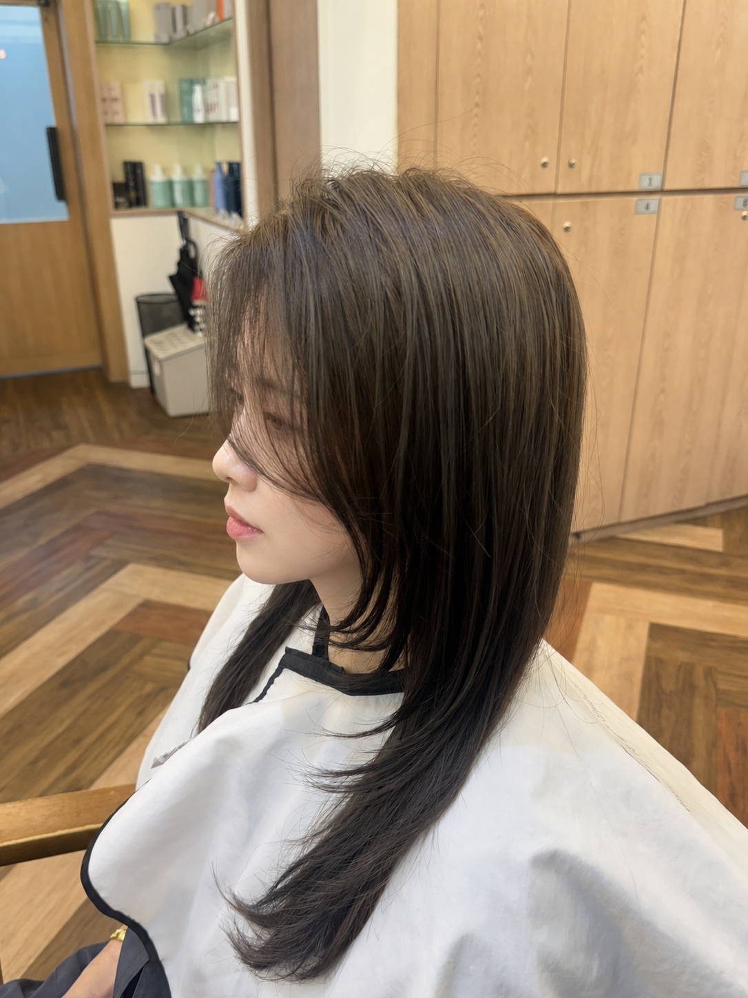 의정부 레이어드펌 유지기간 중단발 레이어드 C컬펌 옆모습